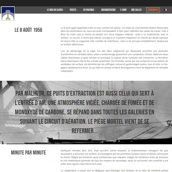 Charlotte Jeuniaux - Site web Bois du Cazier